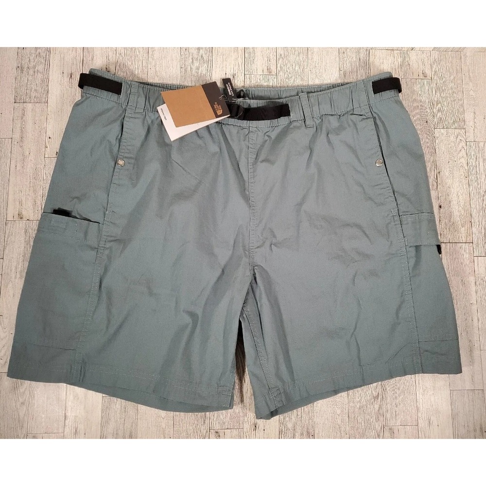 North Face Cargo Shorts Men's 2X Ripstop Belted Goblin Blue Organic Fiber NEW